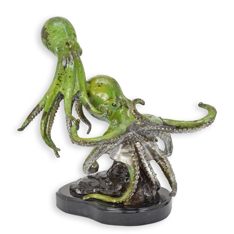 Octopus Statue (Pair of Octopuses - Hot Cast Bronze Sculpture)