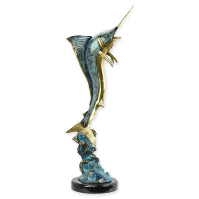Marlin Statue (Gold - Hot Cast Bronze Sculpture)