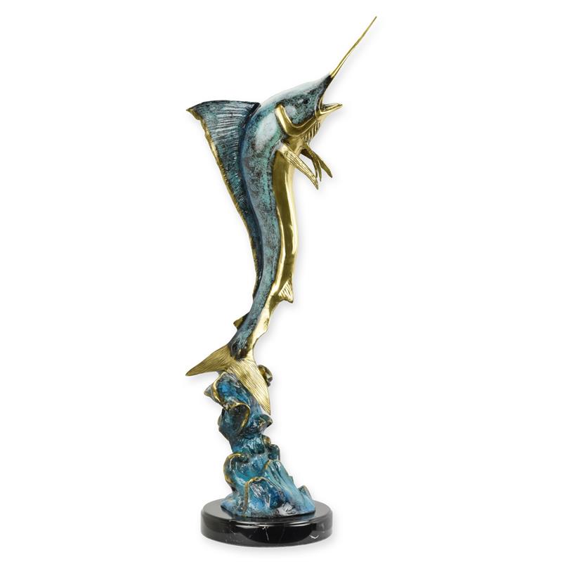 Marlin Statue (Gold - Hot Cast Bronze Sculpture)