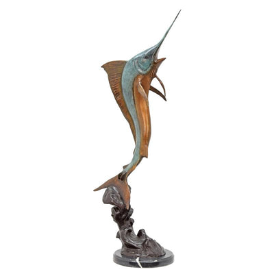 Marlin Statue (Rust - Hot Cast Bronze Sculpture)