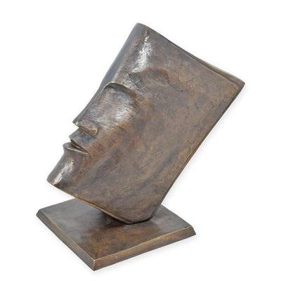 Book Face Statue (Hot Cast Bronze Sculpture)
