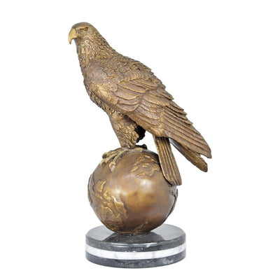 Eagle on a Globe Statue (Hot Cast Bronze Sculpture)