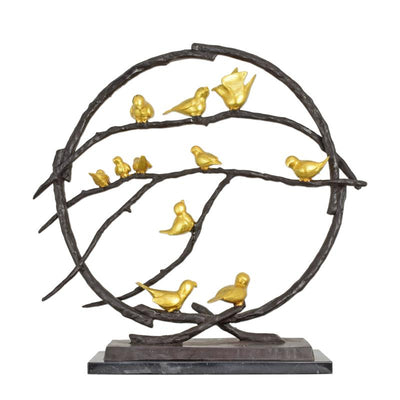 Birds in Tree Statue (Hot Cast Bronze Sculpture)