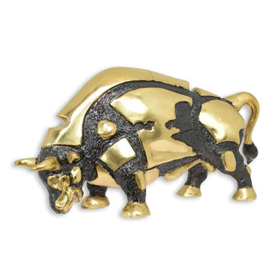 Modernist Bull Statue (Black - Hot Cast Bronze Sculpture)
