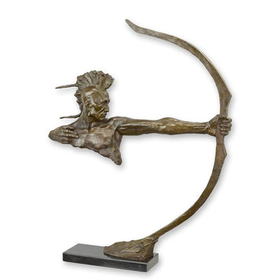 Mohawk Warrior Statue (Hot Cast Bronze Sculpture)