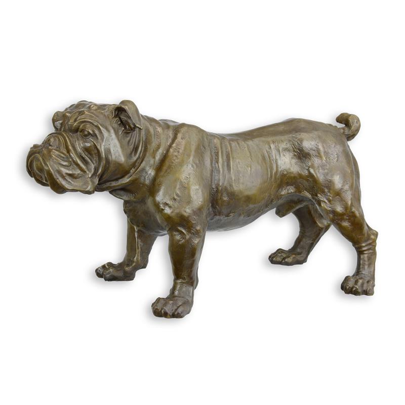 English Bulldog Statue (Hot Cast Bronze Sculpture)
