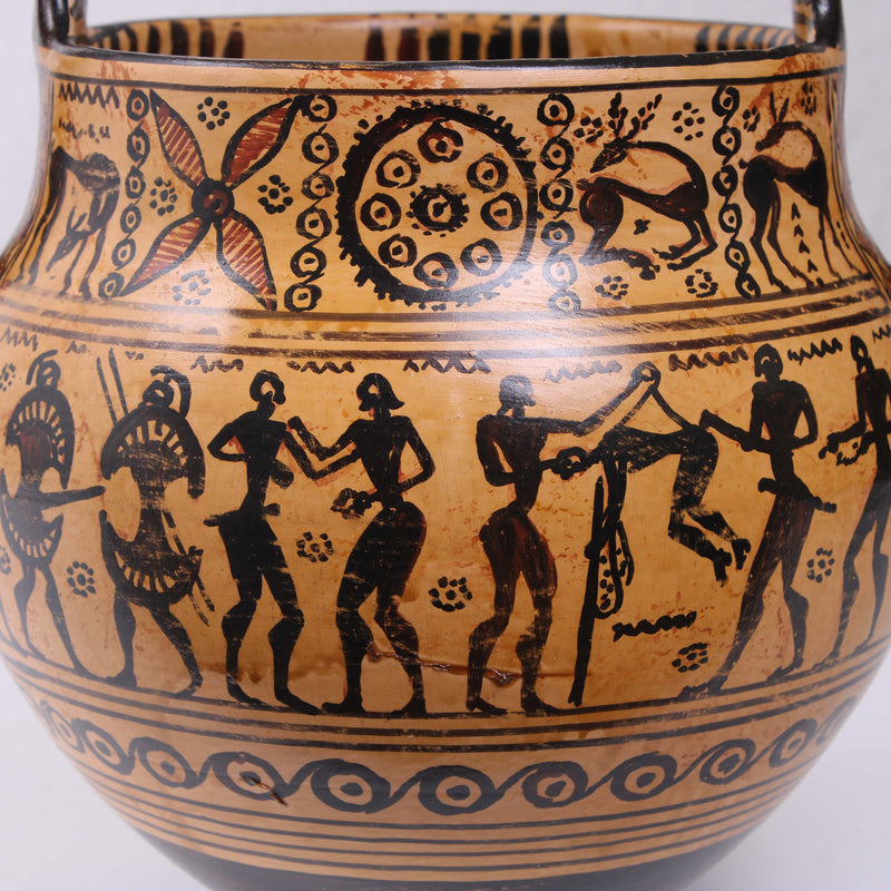 Geometric Greek Vase with Scene of the Mares of Diomedes