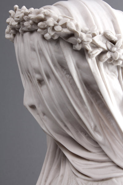 The Veiled Maiden Bust Statue (The Bride) - Veined & Polished