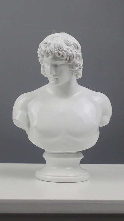 Antinous Bust Statue (White Resin Sculpture)