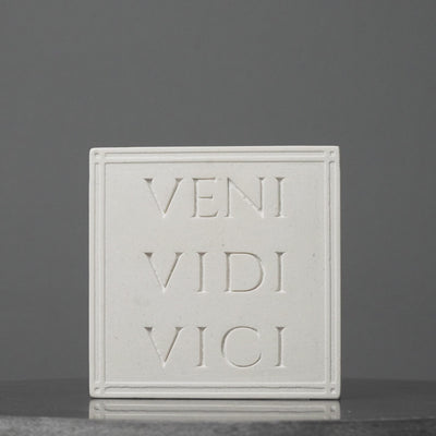 Veni Vidi Vici Bookend – Roman Carved Inscription Sculpture
