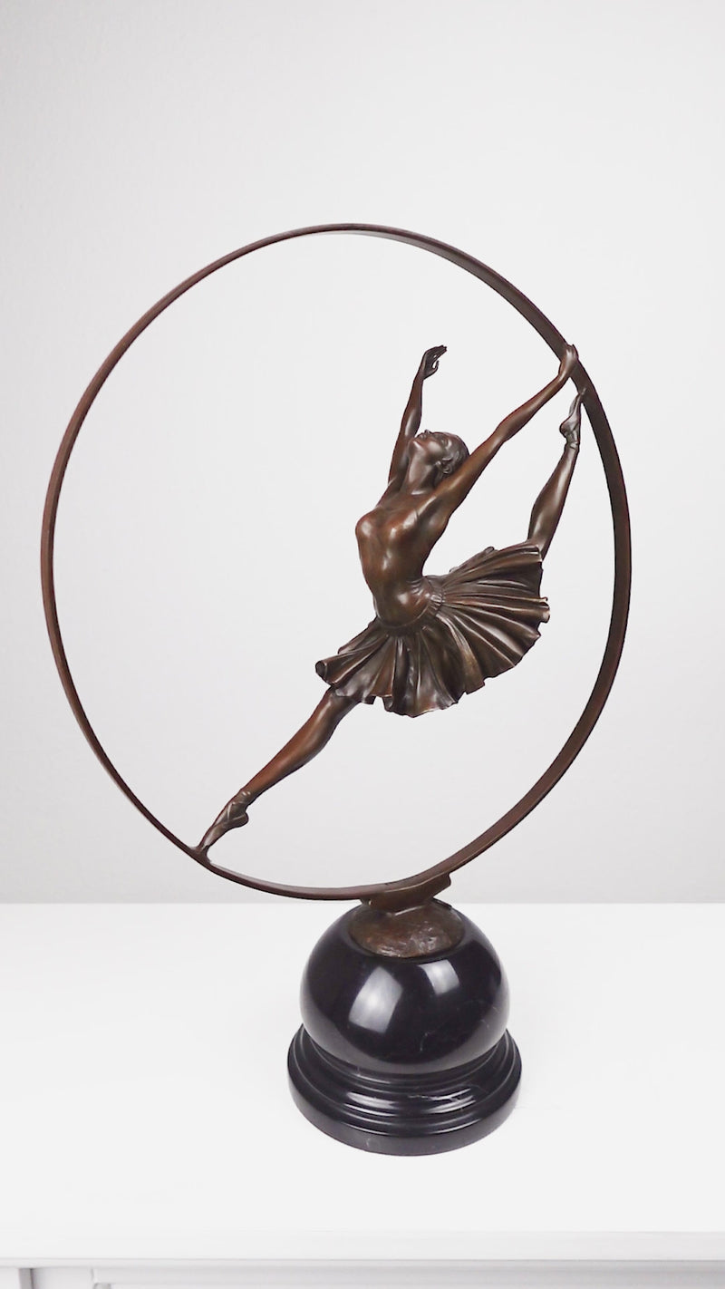 Dancer Statue (Ring Dancer - Hot Cast Bronze Sculpture)