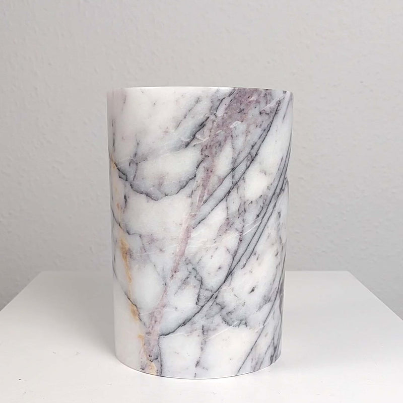 White Marble Vase / Bottle Cooler