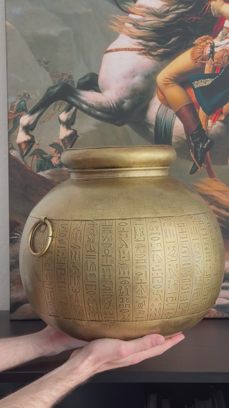 Egyptian Vase with Hieroglyphic (Metal)