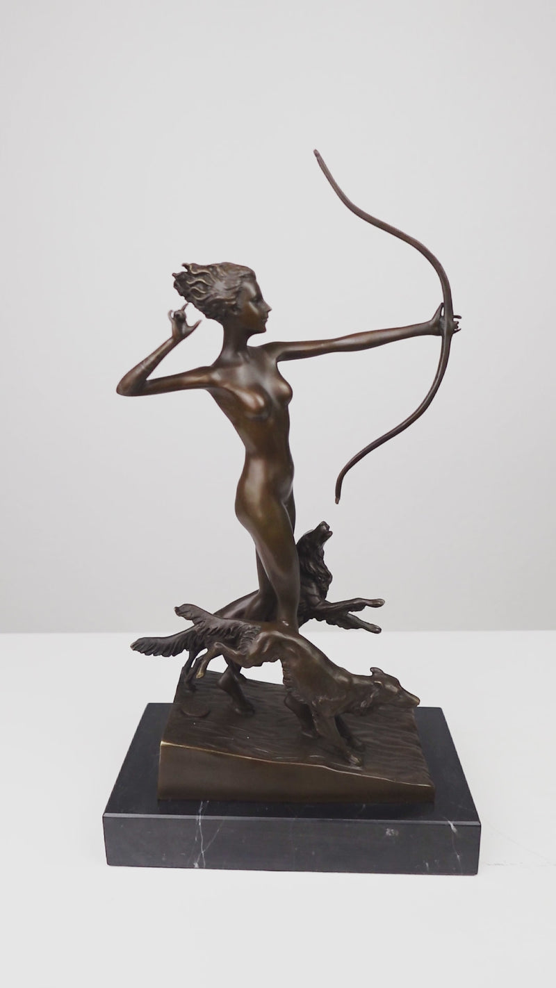 Godess Diana Statue (The Last Arrow - Hot Cast Bronze Sculpture)