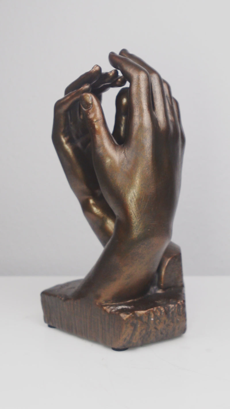 The Cathedral Hand Statue by Rodin (Cold Cast Bronze Sculpture) - Large