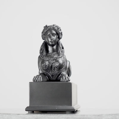 Black Sphinx on Base Statue (Small)