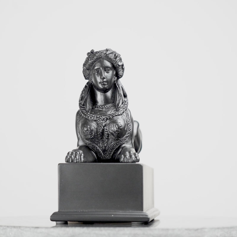 Black Sphinx on Base Statue (Small)