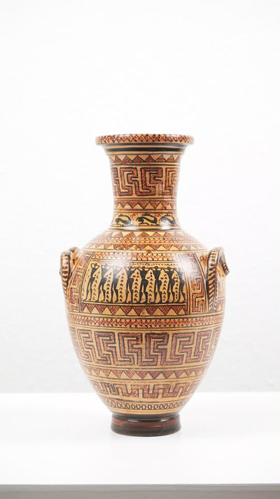 Geometric Greek Vase with Intricate Motifs