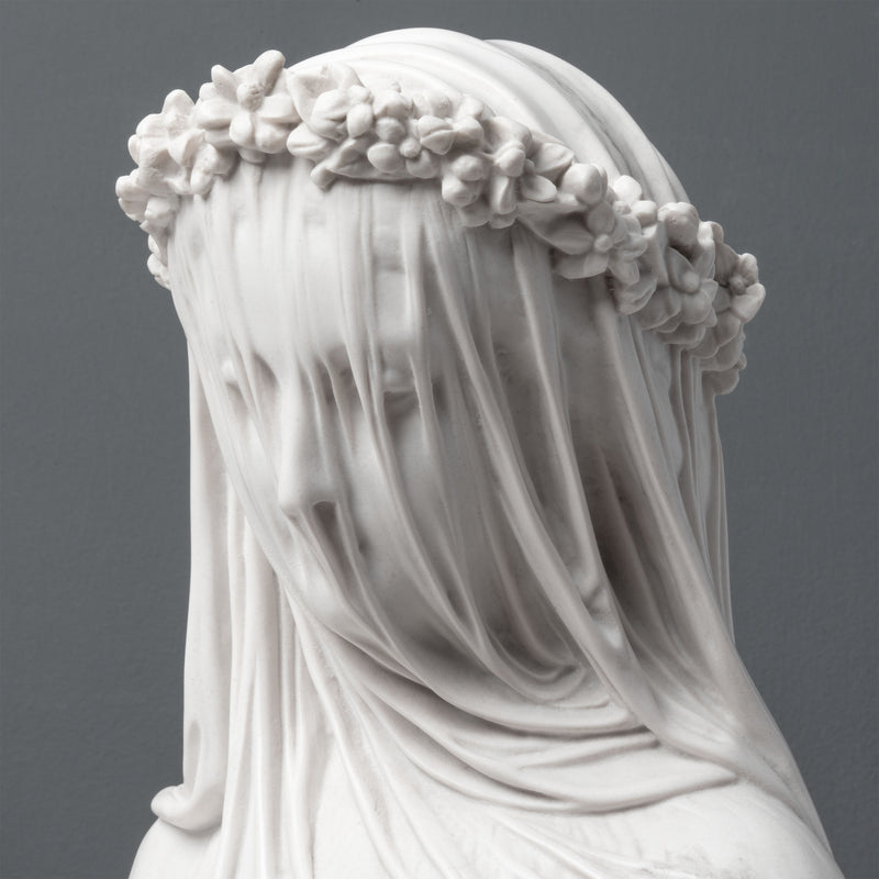 The Veiled Maiden Bust Statue (The Bride) - Veined & Polished