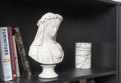 The Veiled Maiden Bust Statue (The Bride) - Veined & Polished