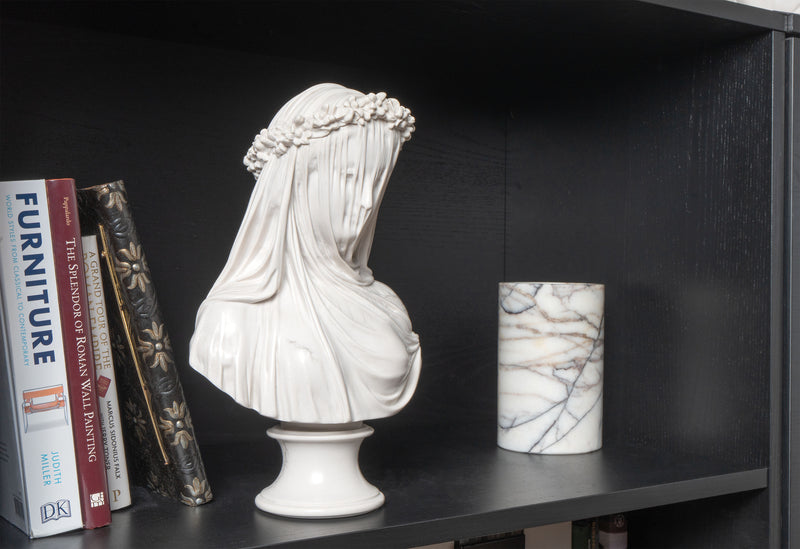 The Veiled Maiden Bust Statue (The Bride) - Veined & Polished