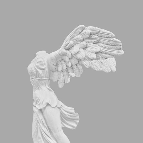 Gray Cushion Cover - Winged Victory of Samothrace