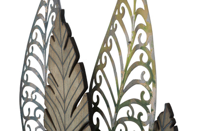 Metallic Leaf Sculpture Wall Decor