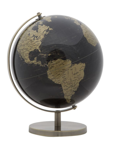 Bronze & Black Earth World Globe