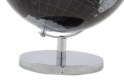 Silver & Black Earth World Globe