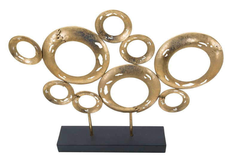 Geometric Gold Circles Decor Sculpture
