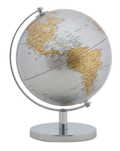 Gold & Silver Earth World Globe