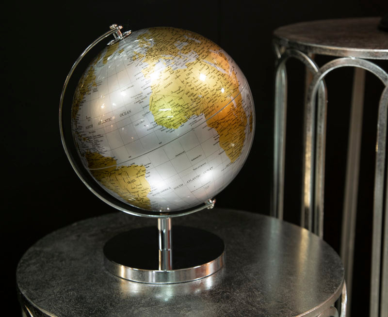 Gold & Silver Earth World Globe
