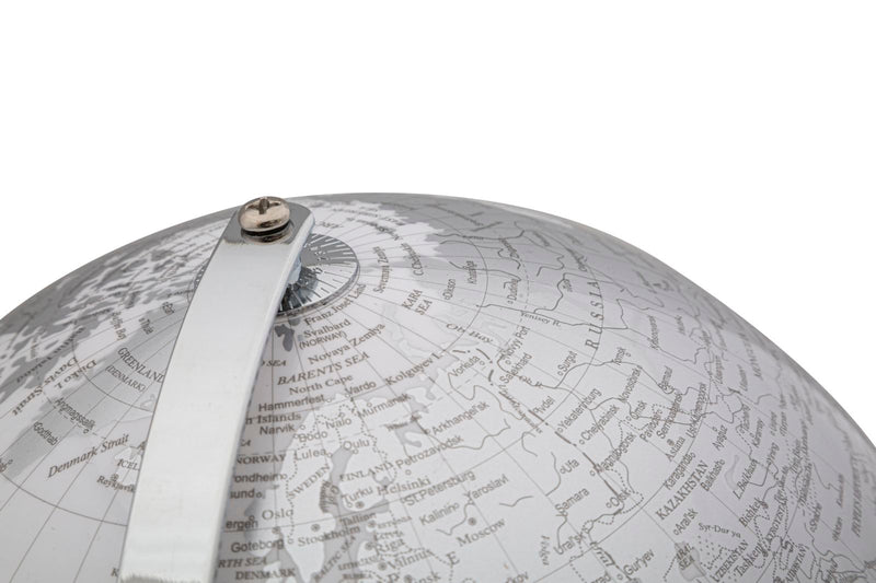 Silver Earth World Globe 
