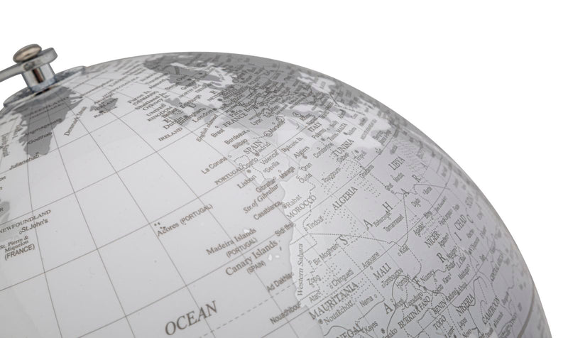 Silver Earth World Globe 