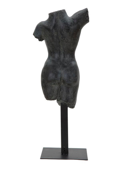 Nude Woman Torso Statue (Black Resin Sculpture)