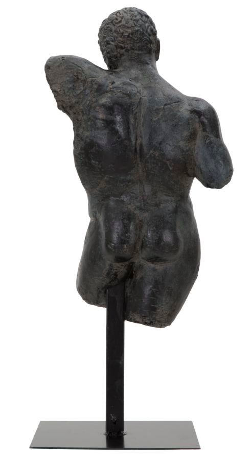 Nude Man Statue (Black Resin Sculpture)