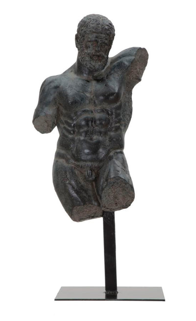 Nude Man Statue (Black Resin Sculpture)