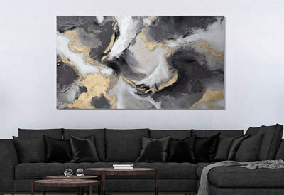Modern Gold Grey Marble Canvas Painting (Extra large)