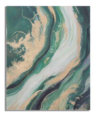 Green Gold Marble Canvas Painting