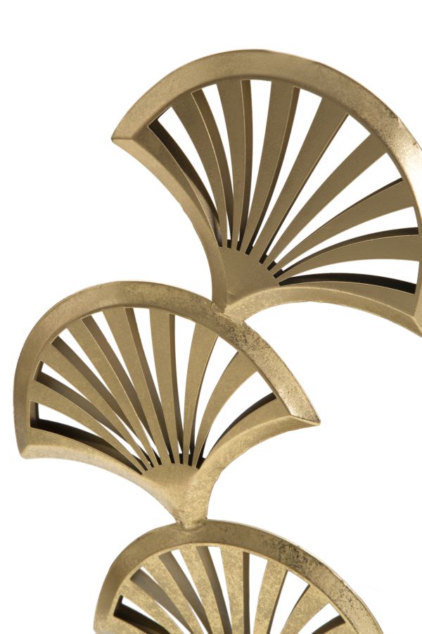 Gold Triple Palm Leaf Decor Sculpture