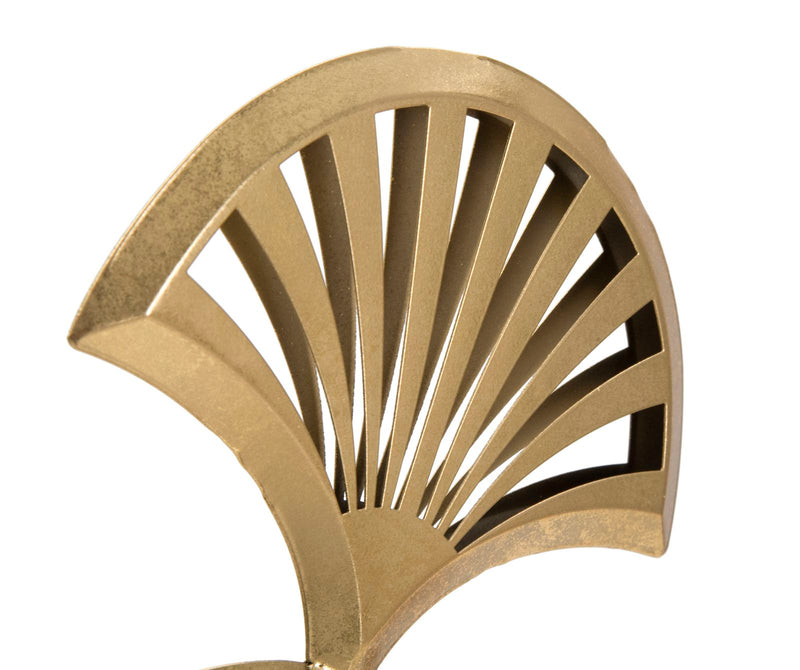 Gold Triple Palm Leaf Decor Sculpture