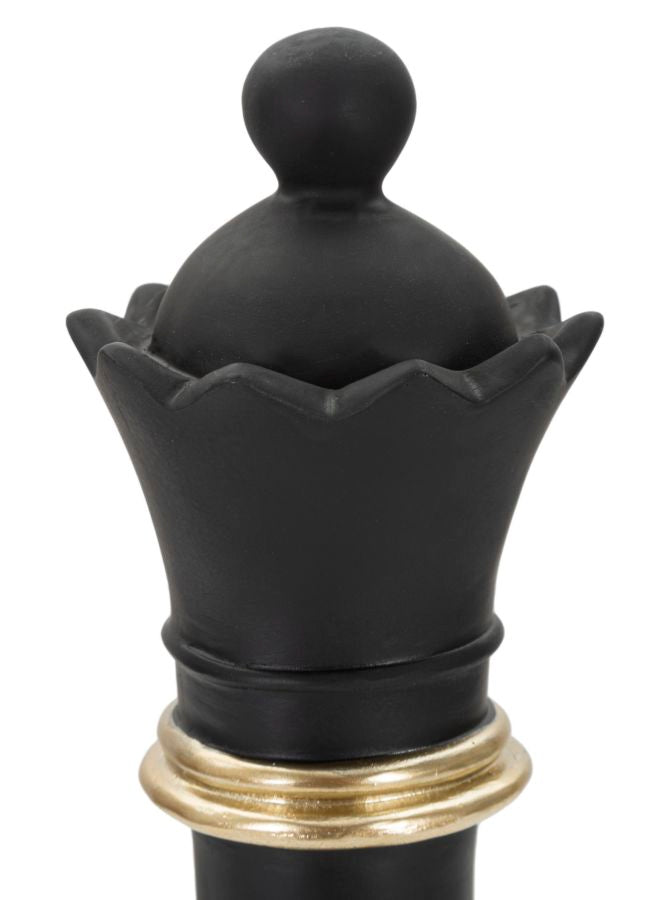 Queen Chess Piece Statue (Black & Gold)