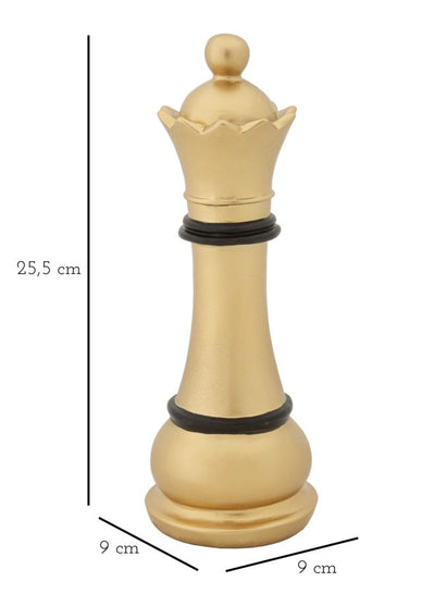 Queen Chess Piece Sculpture (Gold & Black)