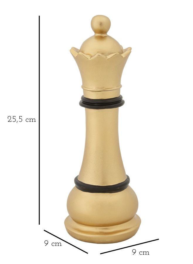 Queen Chess Piece Sculpture (Gold & Black)