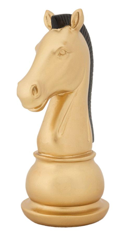 Horse Chess Piece Statue (Gold & Black)