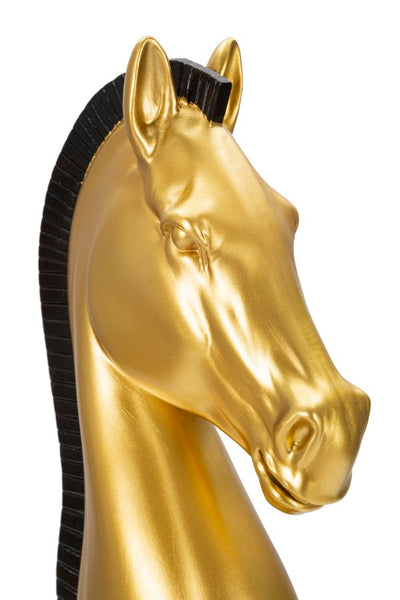 Horse Chess Piece Sculpture (Gold & Black Statue)