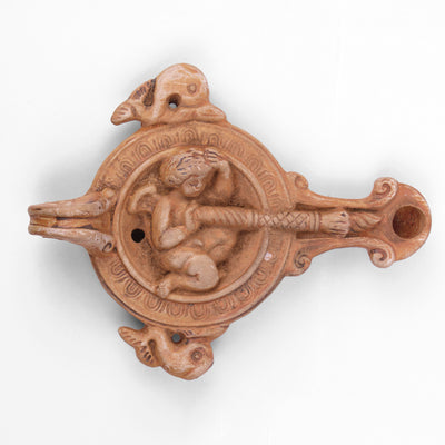 Ancient Oil Lamp with Eros