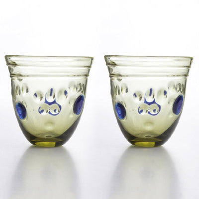 Roman Wine Glass with Grape Reliefs in Pair