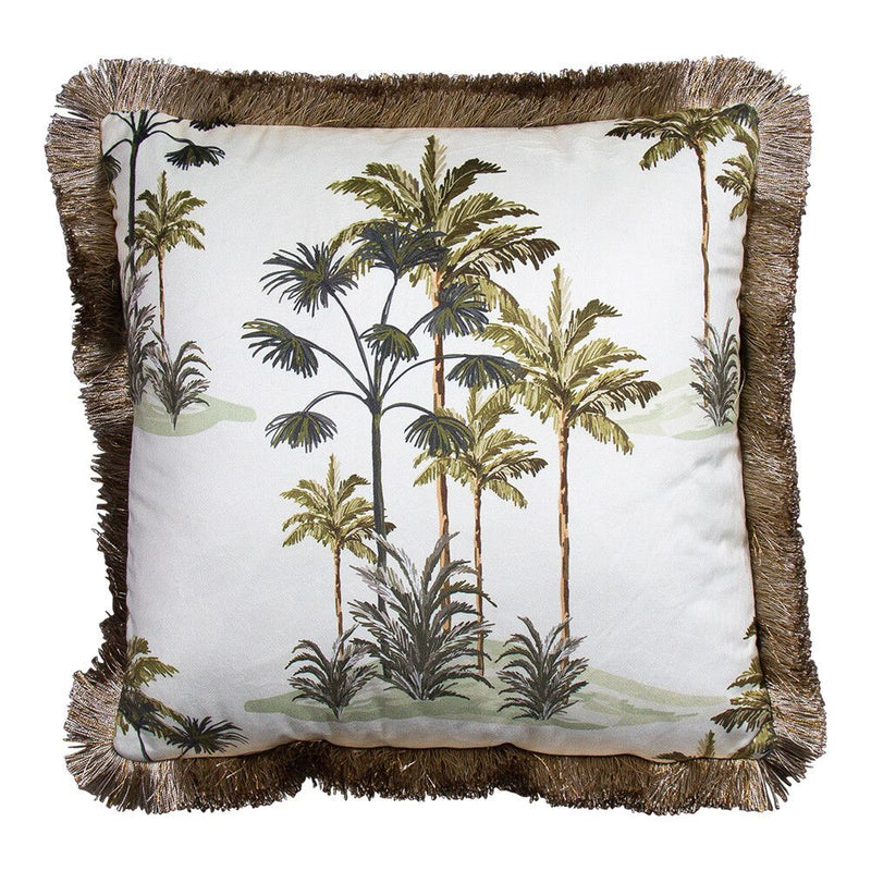 Palm Tree Velvet Cushion