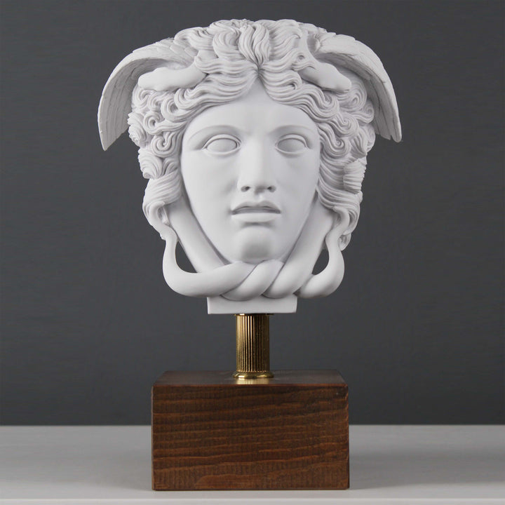 Medusa Head Statue on Base marble sculpture Greek Roman – The